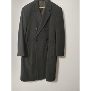 Men's LONDON FOG Beautiful Black Wool Double Breasted Coat 42S